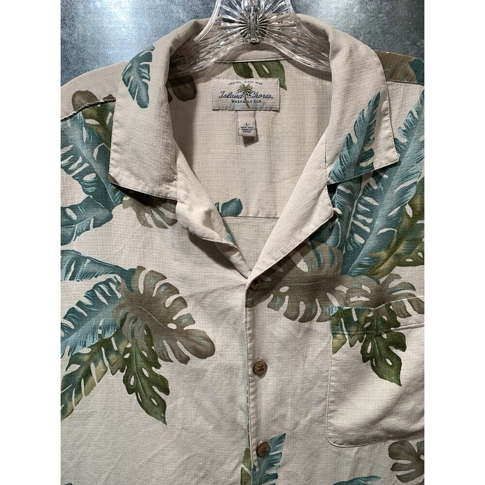 Island Shores Hawaiian Shirt Mens Large 100% Washable Silk Button Up Large - Picture 3 of 16